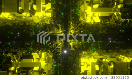 Cyberspace Tunnel Machine Space Sci-fi Yellow [There is another Ver] 82931360