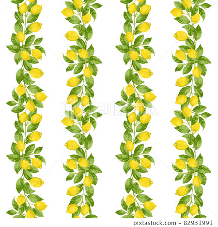 Lemon Brunches Striped Seamless Pattern 82931991