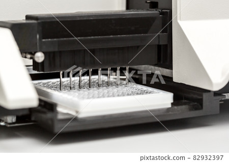 A chemical sample bottle. Centrifuge. A test tube vial sets for analysis. 82932397