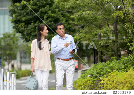 Senior couple walk date Senior couple walk date 82933179
