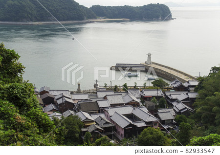 Mitarai cityscape and surrounding islands seen from the observatory Mitarai cityscape and surrounding islands seen from the observatory 82933547