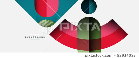 Trendy shapes, color minimal design composition, lines and shadows for wallpaper banner background or landing page Trendy shapes, color minimal design composition, lines and shadows for wallpaper banner background or landing page 82934052