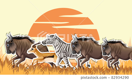 Thumbnail design with savannah animals 82934290