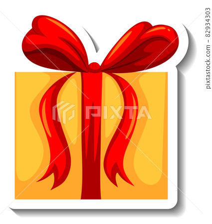 Isolated gift box sticker 82934303