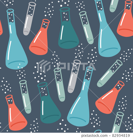 Vector seamless pattern with chemical test tubes - Stock Illustration ...