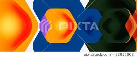 Color arrow shapes on white backdrop. Minimal geometric abstract background. Vector illustration for wallpaper banner background or landing page Color arrow shapes on white backdrop. Minimal geometric abstract background. Vector illustration for wallpaper banner background or landing page 82935008