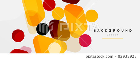 Abstract round geometric shapes and circles background. Trendy techno business template for wallpaper, banner, background or landing 82935925