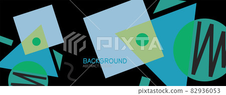 Abstract background. Blocks, lines, triangles, circles composition. Techno or business concept for wallpaper, banner, background, landing page 82936053