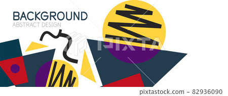 Abstract background. Blocks, lines, triangles, circles composition. Techno or business concept for wallpaper, banner, background, landing page Abstract background. Blocks, lines, triangles, circles composition. Techno or business concept for wallpaper, banner, background, landing page 82936090