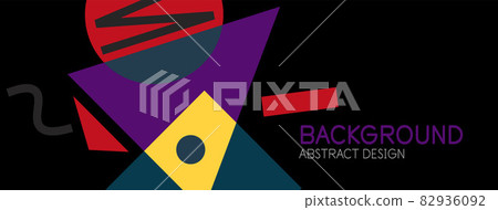Abstract background. Blocks, lines, triangles, circles composition. Techno or business concept for wallpaper, banner, background, landing page Abstract background. Blocks, lines, triangles, circles composition. Techno or business concept for wallpaper, banner, background, landing page 82936092