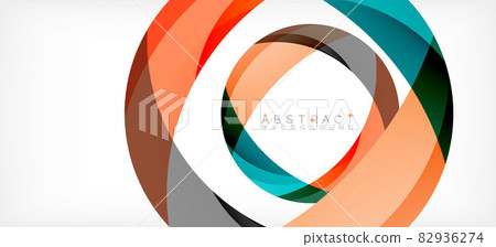 Color circle shapes, minimal geometric background. Trendy dynamic composition. Vector Illustration For Wallpaper, Banner, Background, Landing Page 82936274