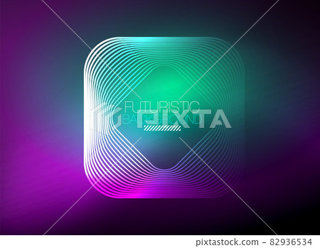 Neon color square shape lines abstract background. Shiny magic energy and motion concept, vector abstract wallpaper background Neon color square shape lines abstract background. Shiny magic energy and motion concept, vector abstract wallpaper background 82936534