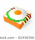 Illustration of bacon and eggs toast on white background 82936566