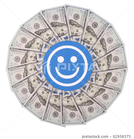 Smile faces on mandala kaleidoscope from money. Smile faces on mandala kaleidoscope from money. 82936575