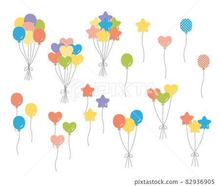 可愛氣球插畫套裝簡約氣球裝飾裝飾活動派對生日慶典 82936905