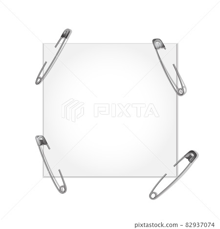 Square template with safety pin 82937074