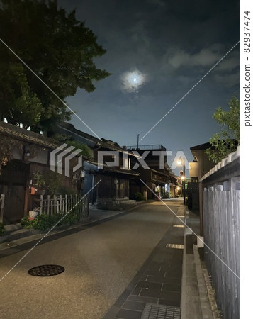 Moon and old streets 82937474