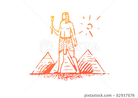 Egypt, pyramid, sphinx, ancient, desert concept. Hand drawn isolated vector. Egypt, pyramid, sphinx, ancient, desert concept. Hand drawn isolated vector. 82937876