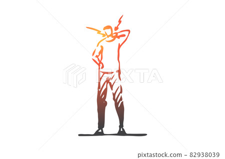 Neck, posture, bad, spine, human concept. Hand drawn isolated vector. Neck, posture, bad, spine, human concept. Hand drawn isolated vector. 82938039