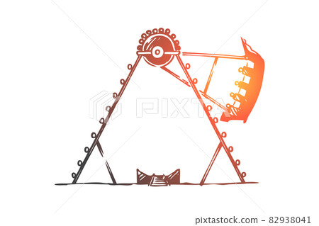 Attraction, park, fair, entertainment, amusement concept. Hand drawn isolated vector. 82938041