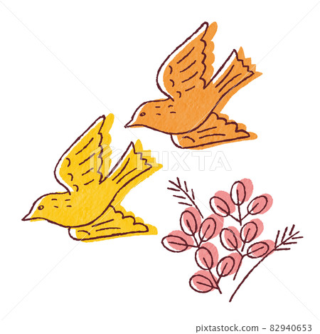 Mountain bird and hagi flower 82940653