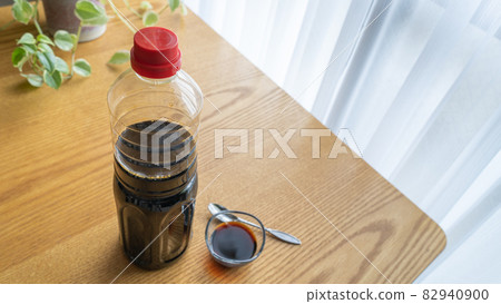 Soy sauce on the table. Soy sauce on the table. 82940900