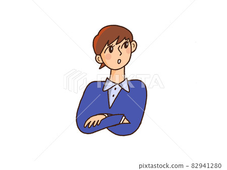 Female employee talking to a colleague Female employee talking to a colleague 82941280