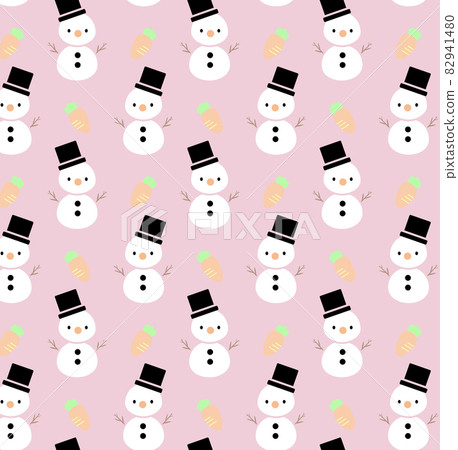 Snowman and carrot - Stock Illustration [82941480] - PIXTA