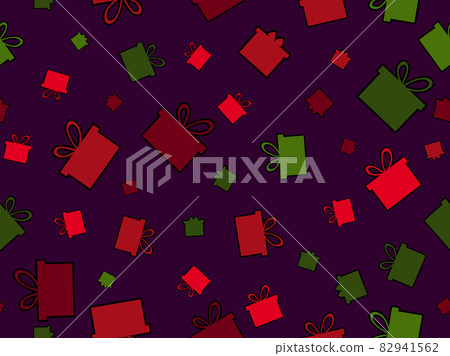 Gift box seamless pattern. Red and green gifts... - Stock Illustration ...