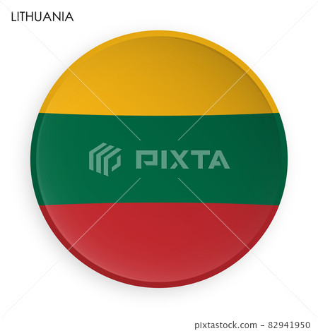 LITHUANIA flag icon in modern neomorphism style. Button for mobile application or web. Vector on white background 82941950