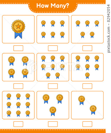 Counting game, how many Trophy. Educational children game, printable worksheet, vector illustration Counting game, how many Trophy. Educational children game, printable worksheet, vector illustration 82942054