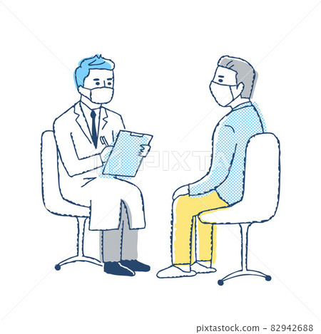 醫生和病人男性在醫生辦公室面試 82942688
