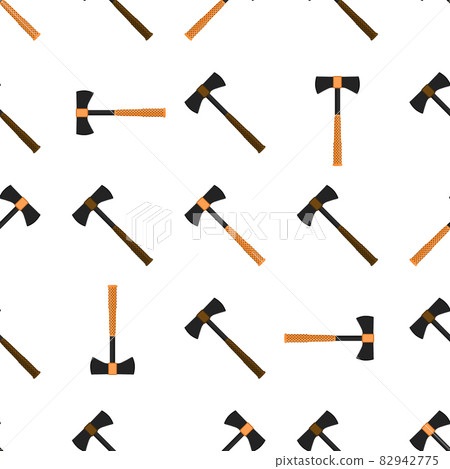 Illustration on theme pattern steel axes with wooden handle 82942775