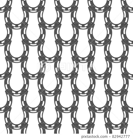 Illustration on theme Irish holiday St Patrick day, seamless horseshoes 82942777