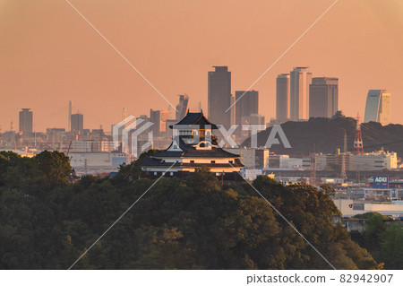 《Aichi Prefecture》 Skyscraper / evening view of Inuyama Castle and central Nagoya 《Aichi Prefecture》 Skyscraper / evening view of Inuyama Castle and central Nagoya 82942907