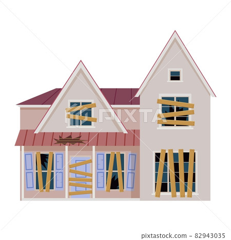 Old abandoned house cartoon 82943035