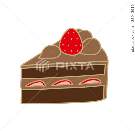 Shortcake cut cake 1 piece illustration Shortcake cut cake 1 piece illustration 82943916