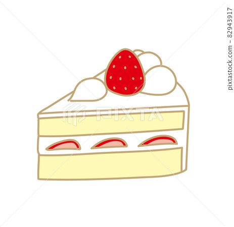 Shortcake cut cake 1 piece illustration Shortcake cut cake 1 piece illustration 82943917