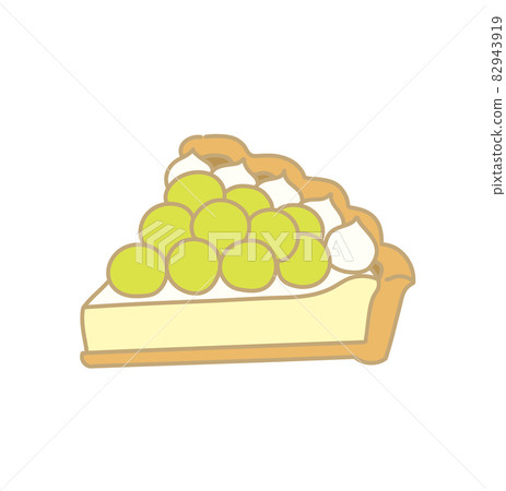 Muscat tart cut cake 1 piece illustration 82943919