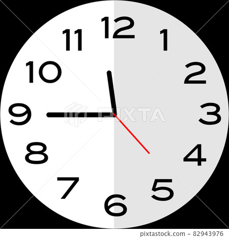 Quarter to 12 o'clock analog clock icon Quarter to 12 o'clock analog clock icon 82943976