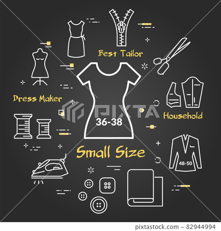 Vector black banner of tailor and sewing -... - Stock Illustration ...