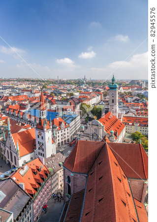 Munchen with churches in downtown, Bavaria, Germany Munchen with churches in downtown, Bavaria, Germany 82945576