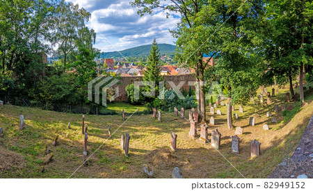 View on the old jewish cemetery and city wall of the medieval city of Miltenberg in Germany during daytime View on the old jewish cemetery and city wall of the medieval city of Miltenberg in Germany during daytime 82949152