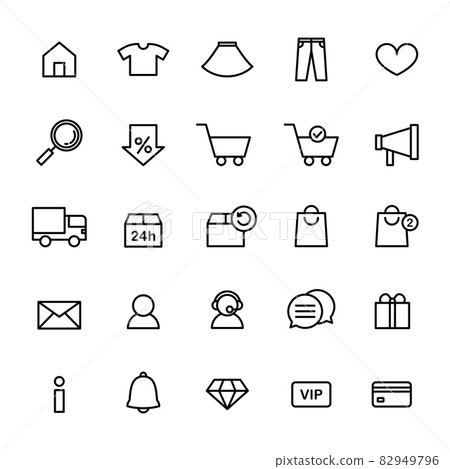 Online shopping icons set vector 82949796