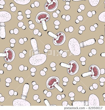 Seamless pattern with Meadow or field mushroom Seamless pattern with Meadow or field mushroom 82950017