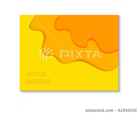 Abstract papercut background with orange and yellow waves Abstract papercut background with orange and yellow waves 82950050