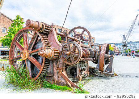 Memorial of old industrial machine during daytime Memorial of old industrial machine during daytime 82950292