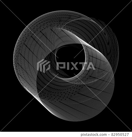 Modern abstract vector illustration. Digital futuristic monochrome linear shape. Beauty of complex contemporary technologies. Geometric background with exquisite round swirl. Element of design. 82950527
