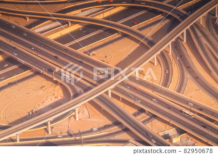 Highway road intersection in Downtown Burj Dubai 82950678