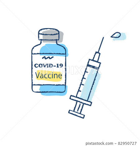 New coronavirus vaccine and syringe 82950727